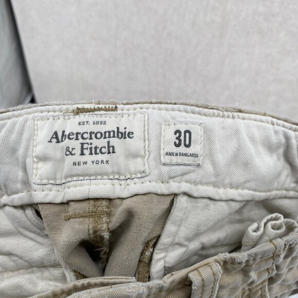 Abercrombie Fitch Shorts 30 Cargo Distressed Heavy Y2K Button Drawstring - Picture 8 of 13